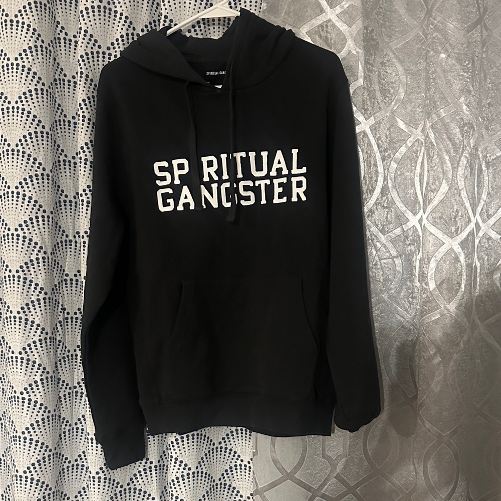 Spiritual Gangster Black Pullover Hoodie with White Logo